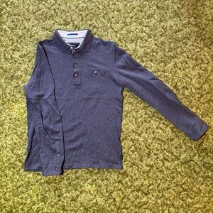Ted Baker Navy Long Sleeve Polo Shirt